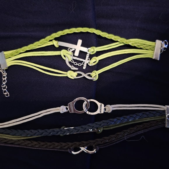 Jewelry - Trendy Silver Charm Bracelets Set